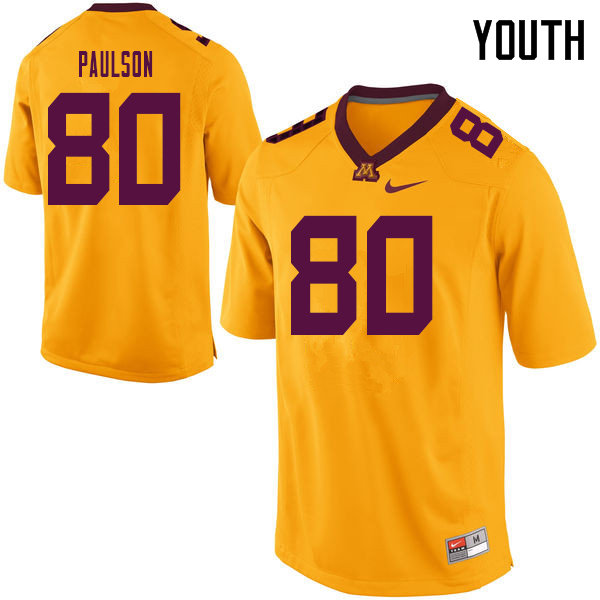 Youth #80 Jake Paulson Minnesota Golden Gophers College Football Jerseys Sale-Yellow - Click Image to Close